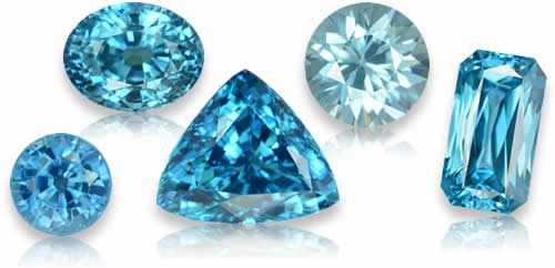 Natürliche blaue Zirkon-Edelsteine