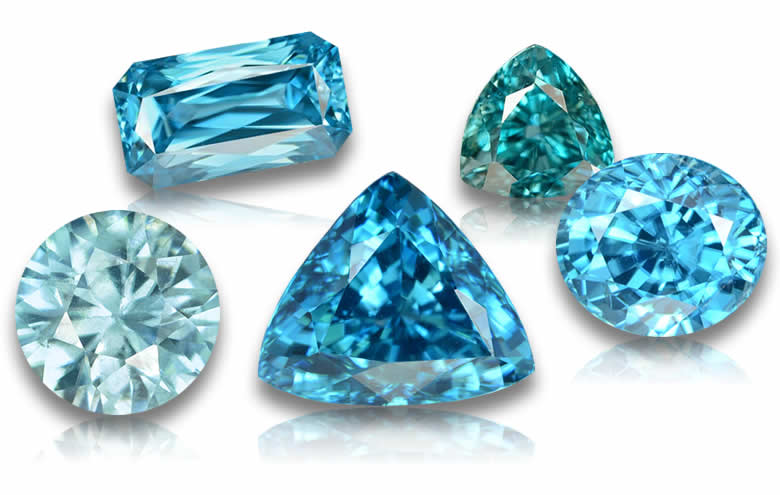 Blue Zircon Loose Gems - Natural Stones