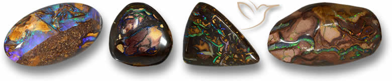 Seltsam geformte Boulder Opal Edelsteine
