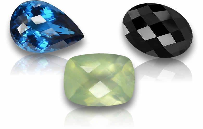 Lose Edelsteine im Schachbrettschliff für Schmuck