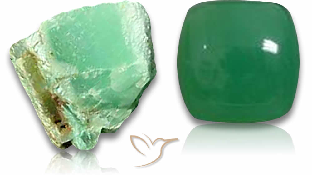 Natürliche Chrysopras-Edelsteine