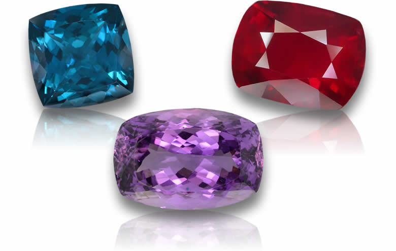 Lose Edelsteine im Kissenschliff für Schmuck