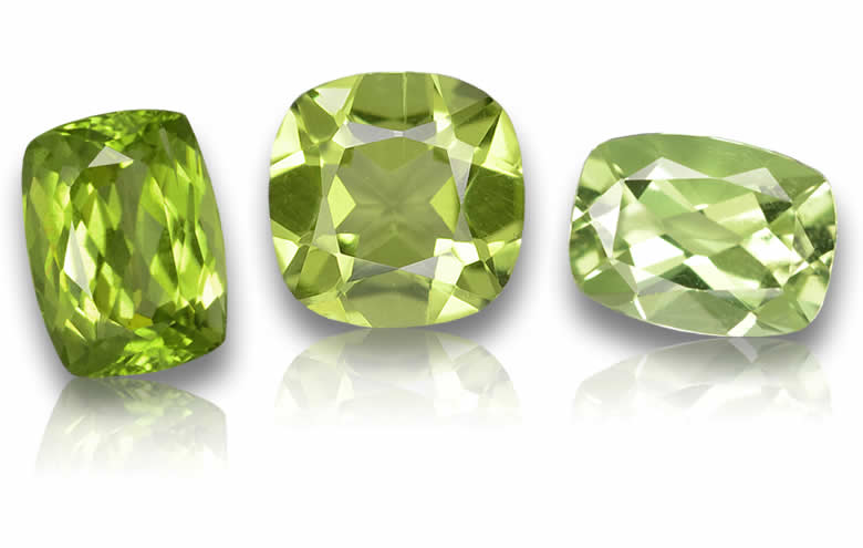 Cushion Cut Peridot: Natural, Faceted, Cabochon Peridot | Wholesale Cushion Cut Peridot