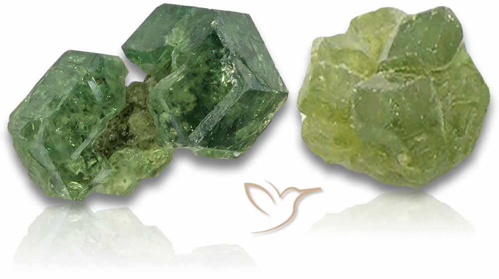 Demantoid-Granat-Rohstein