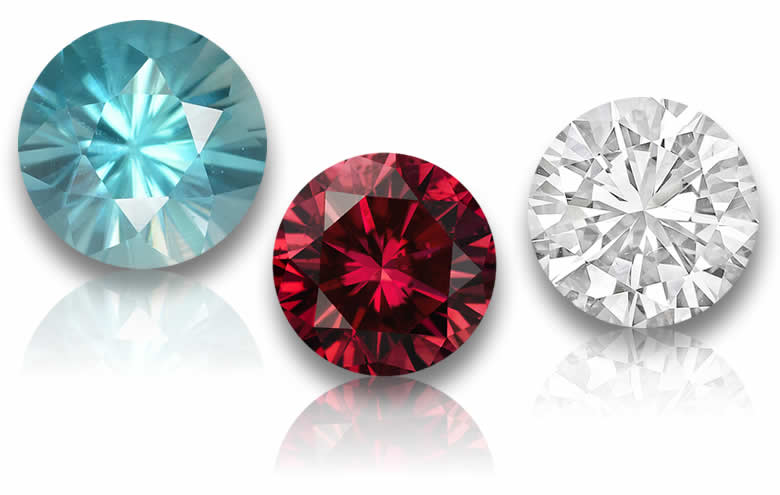 Diamantgeschliffene Edelsteine mit brillantem Facettieren