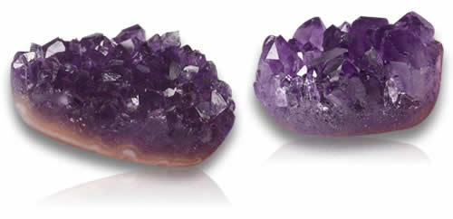 Drusige Amethyst-Edelsteine