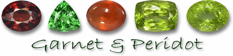 Granate und Peridots