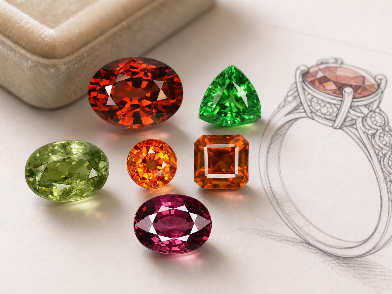 Lose Granat-Edelsteine für Ringdesigns