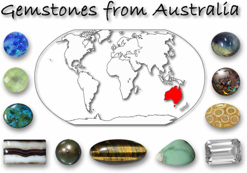 In Australien gefundene Edelsteine