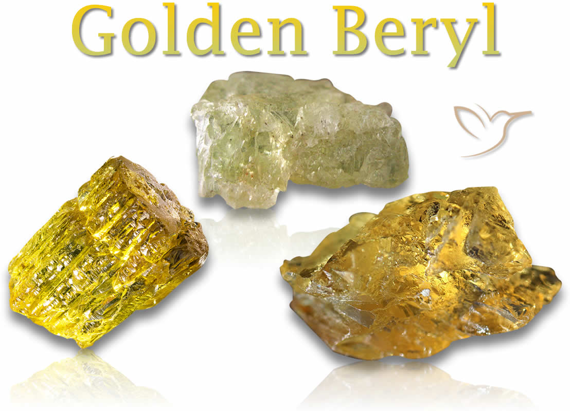 Rohe goldene Beryllsteine