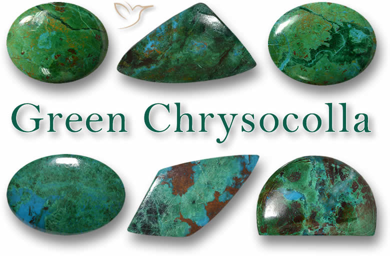 Grüne Chrysokoll-Edelsteine
