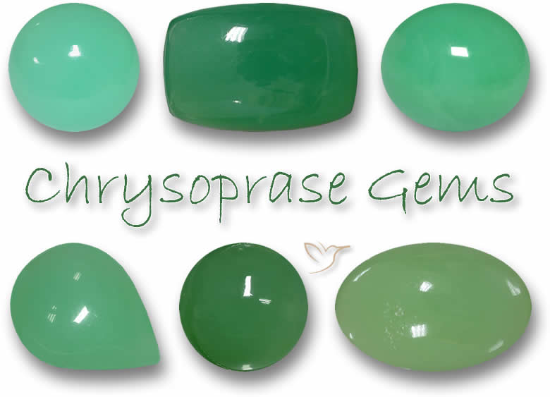 Grüne Chrysopras-Edelsteine