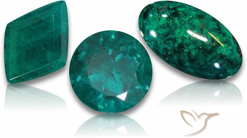 Grüne Dioptase-Edelsteine