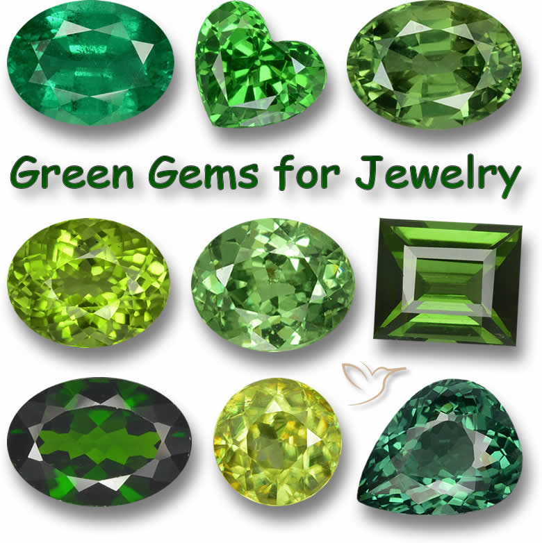 Grüne Edelsteine für Schmuck