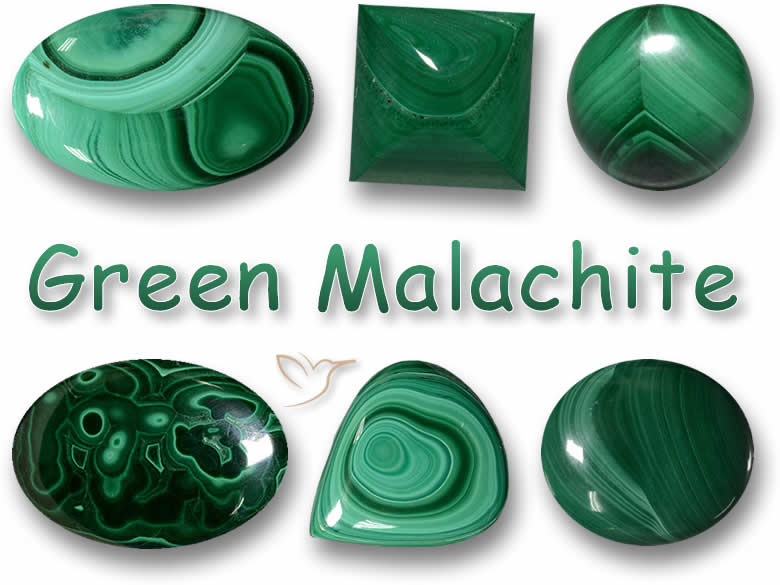 Grüne Malachit-Edelsteine