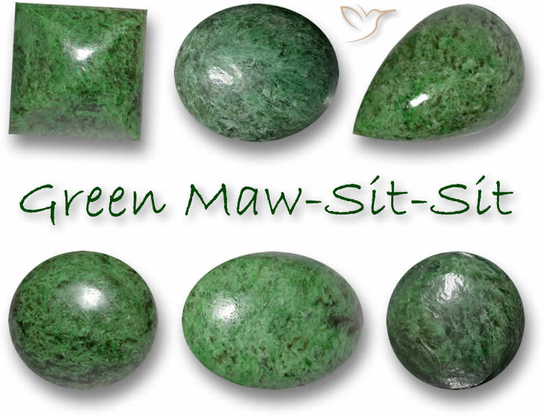 Grüne Maw-Sit-Sit-Edelsteine