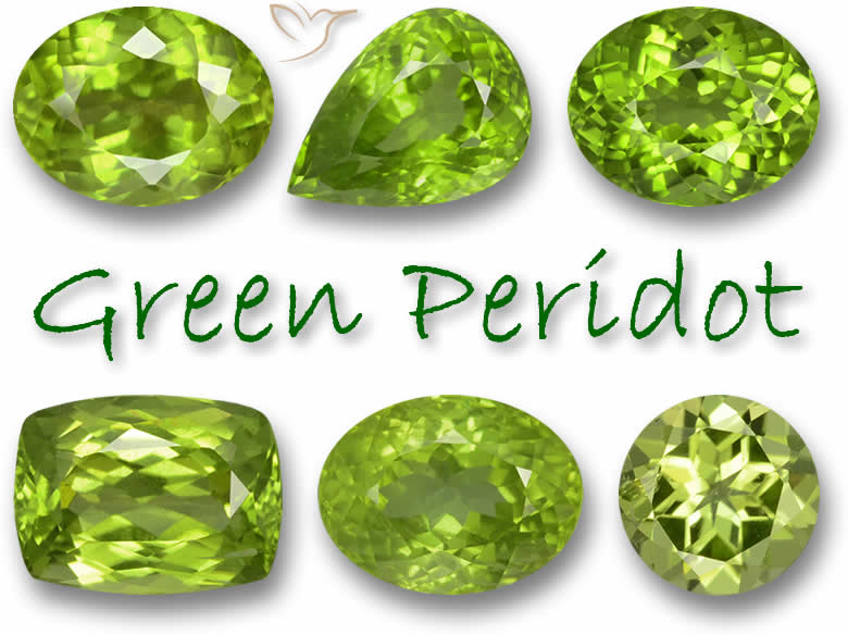 Grüne Peridot-Edelsteine