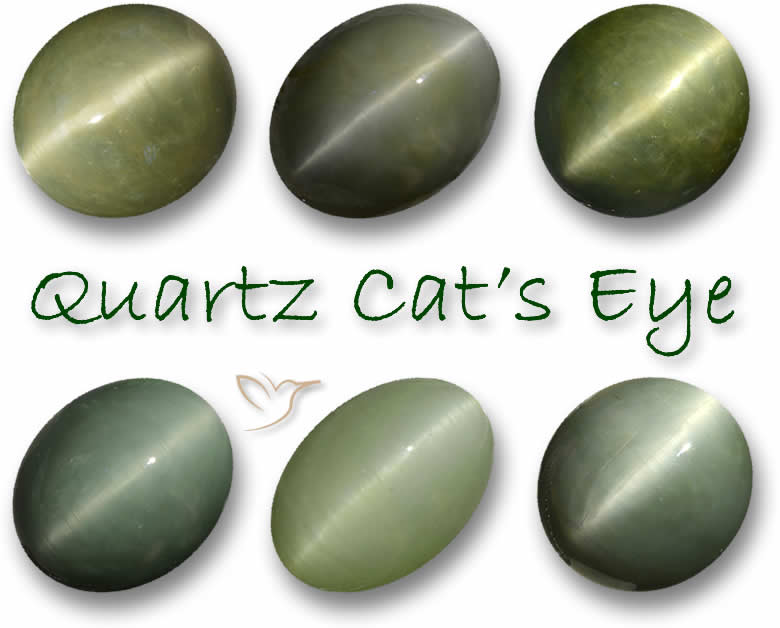 Grüner Quarz-Katzenaugen-Edelstein