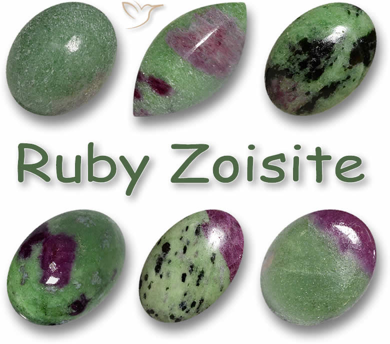 Grüne Rubin-Zoisit-Edelsteine