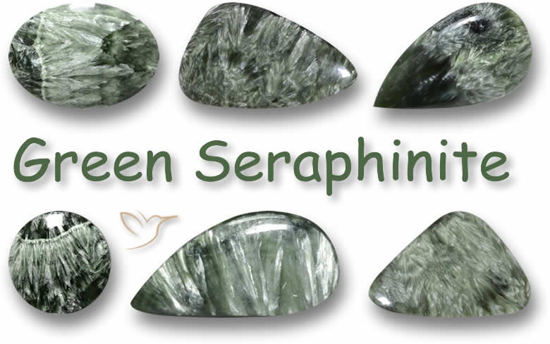 Grüne Seraphinit-Edelsteine