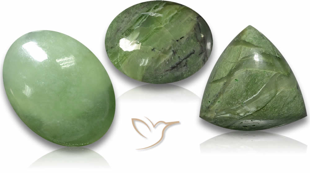 Grüne Serpentinen-Cabochons