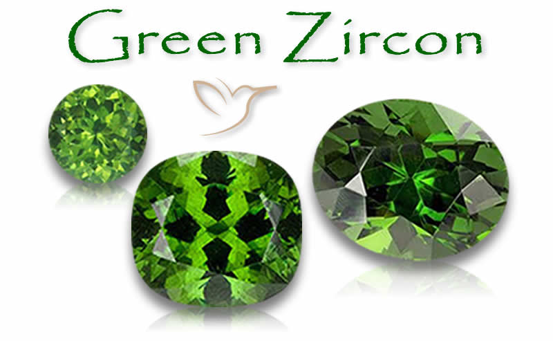 Grüne Zirkon-Edelsteine
