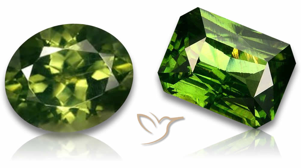Seltener grüner Zirkon