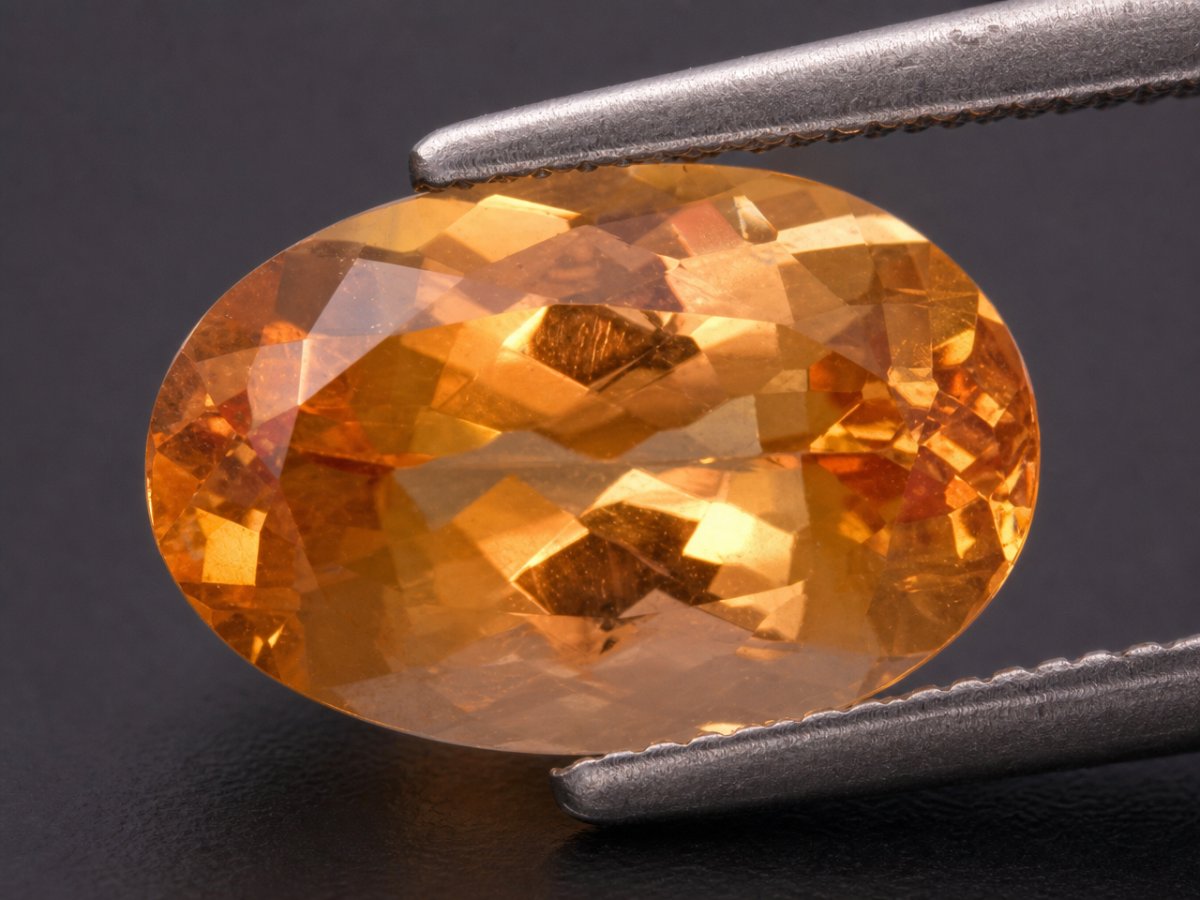 Nahaufnahme von natürlichen Imperial-Topas-Edelsteinen