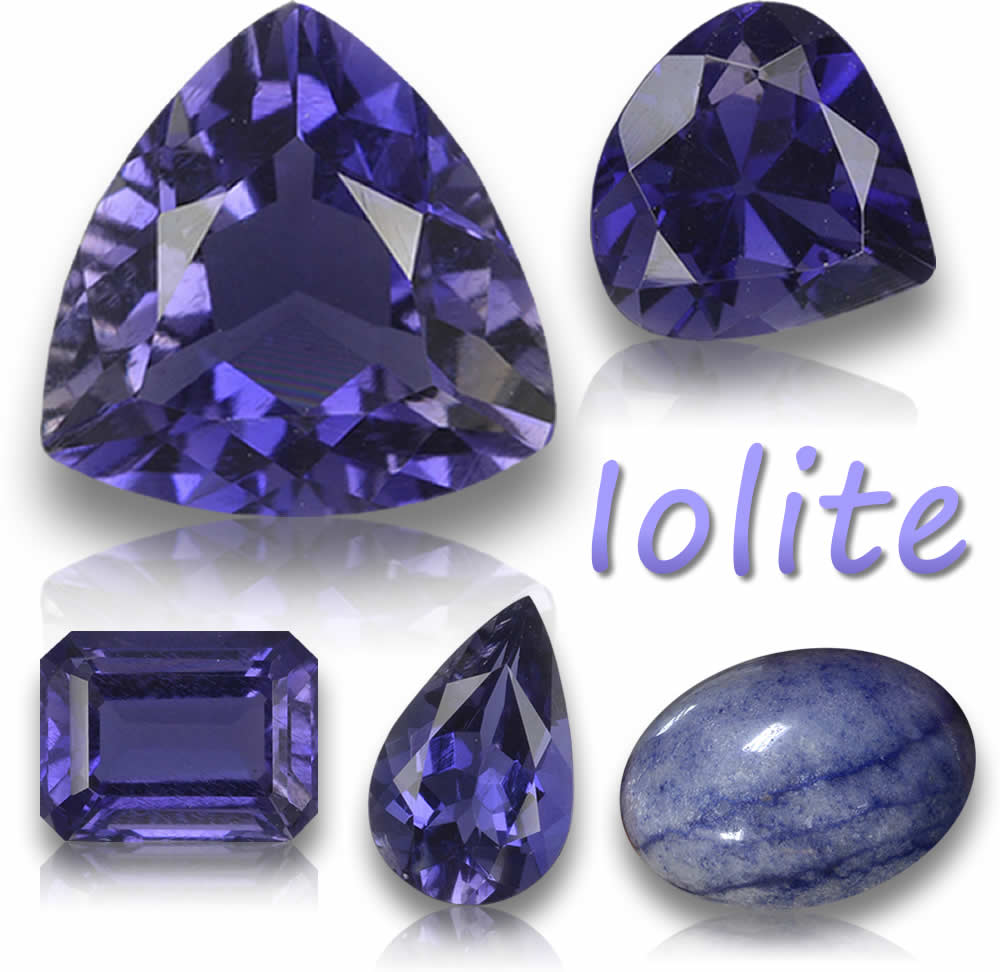 Natürliche Iolith-Edelsteine