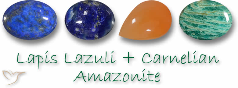 Lapislazuli, Karneol und Amazonit