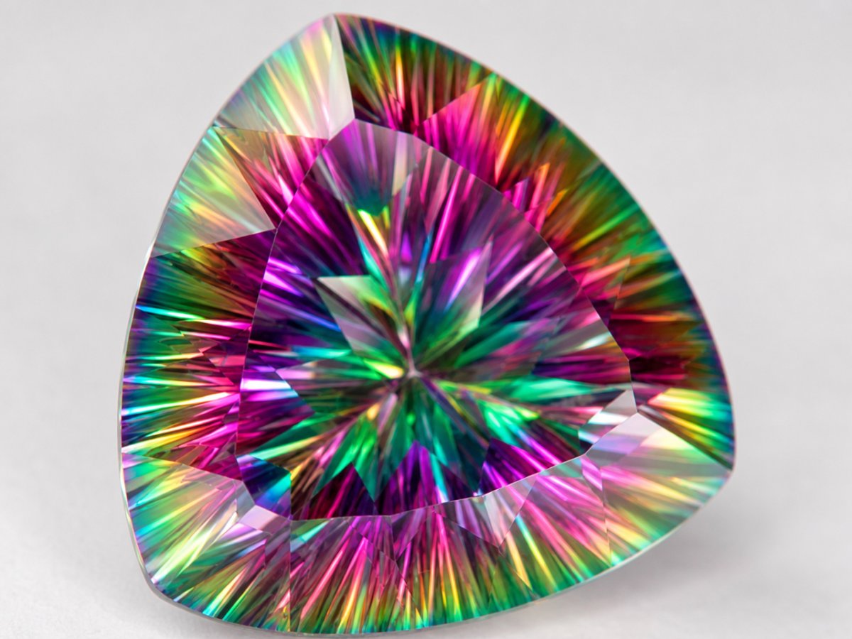 Nahaufnahme von natürlichen Mystic Quartz-Edelsteinen