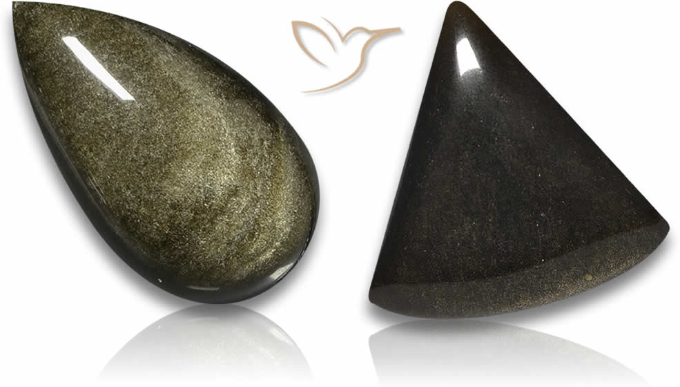 Obsidian-Cabochon-Edelsteine