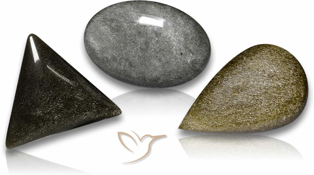 Obsidian-Cabochon-Edelsteine