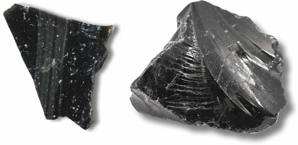 Obsidian-Rohsteine