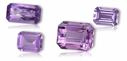 Geschäft Amethyst im Achteckschliff Edelsteine