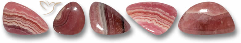 Seltsam geformte Rhodochrosit-Edelsteine