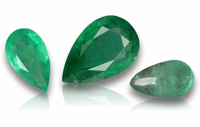 Pear Shaped Emeralds - Natural, Certified Gemstones