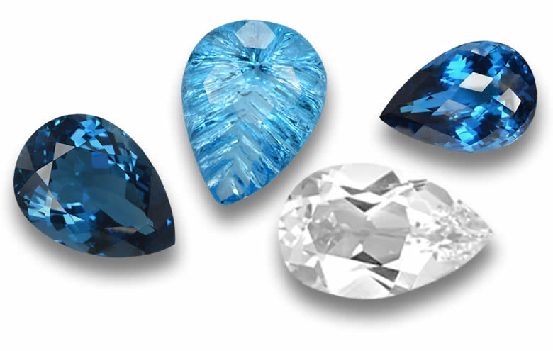 Pear Shaped Topaz Gemstones - Natural, Certified