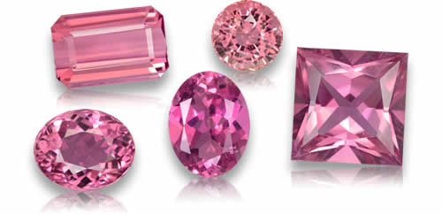 Geschäft Rosa Turmalin Edelsteine