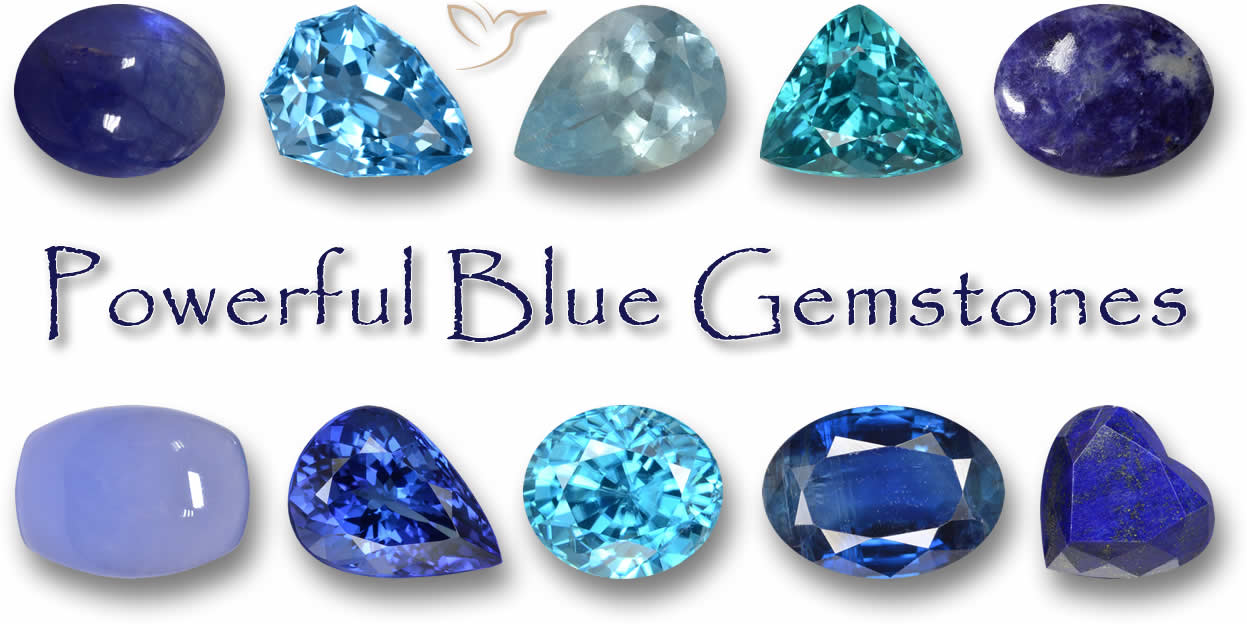 Spirituell kraftvolle blaue Edelsteine