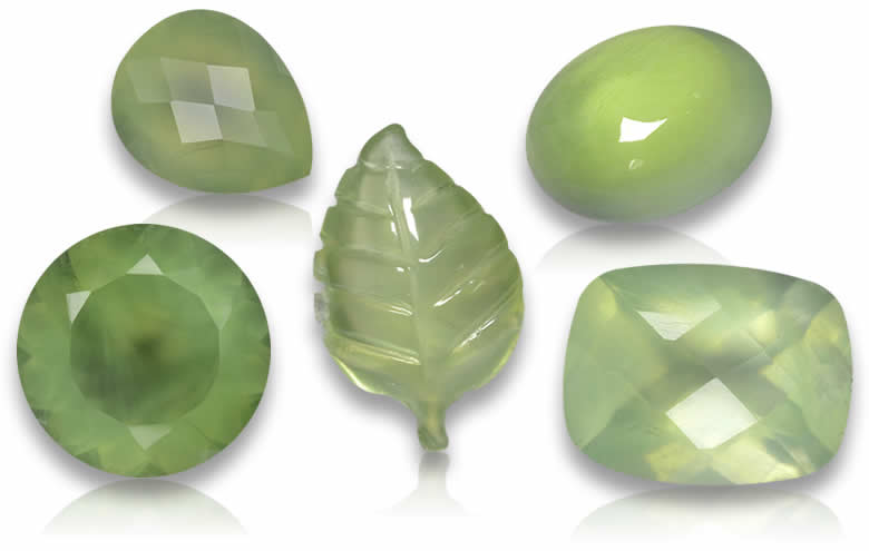 Loose Prehnite Gemstones | Natural Prehnite Cabochons, Faceted, Beads and Carvings
