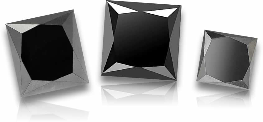 Schwarze Diamanten im Prinzessschliff zu verkaufen