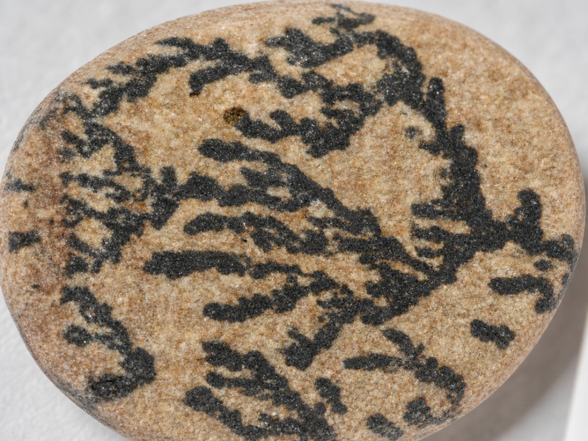 Nahaufnahme von natürlichen Psilomelan-Dendrit-Edelsteinen