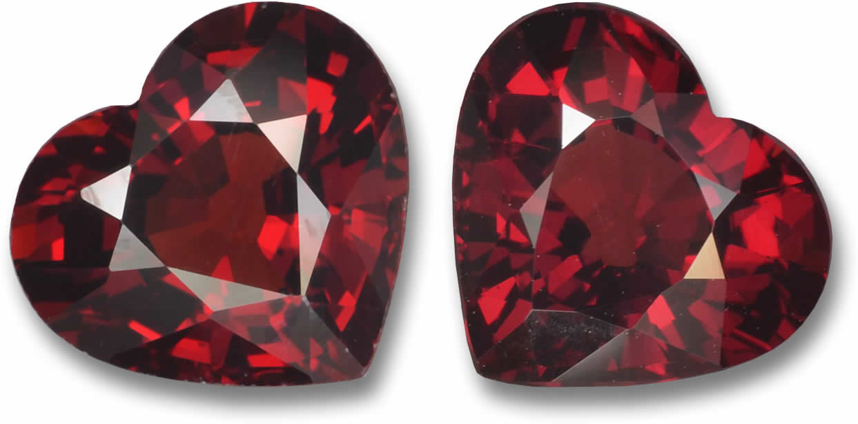 Rote Pyrop-Herzen