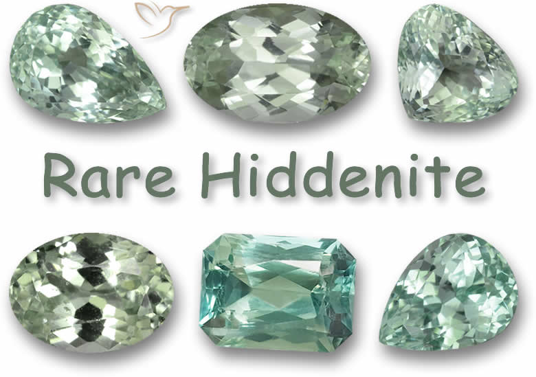 Seltene Hiddenite-Edelsteine
