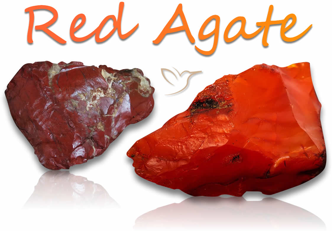 Rohe rote Achatsteine