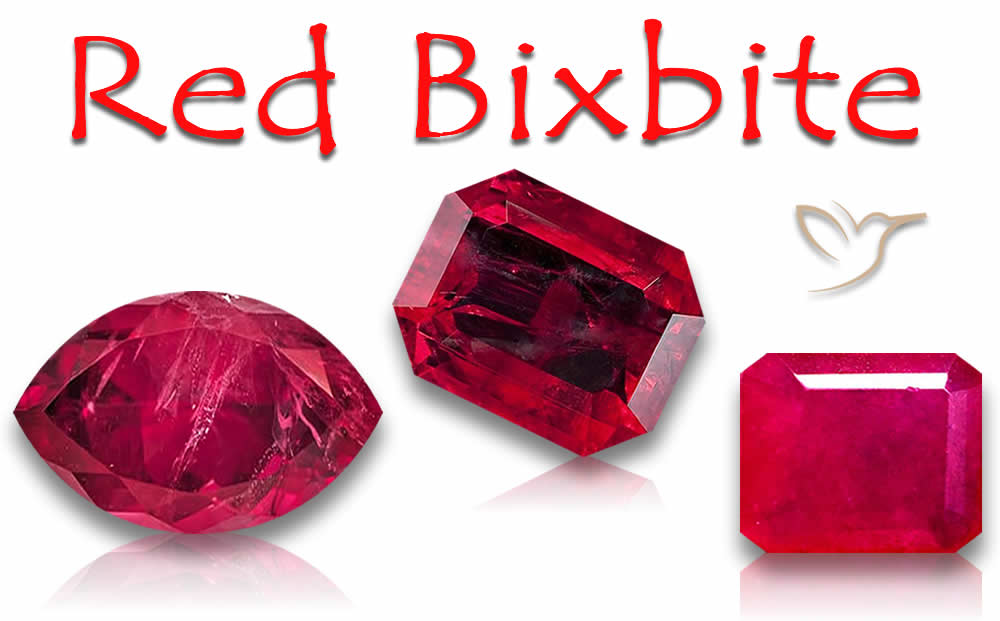 Rote Bixbite Edelsteine