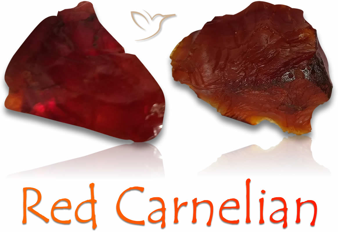 Rohe rote Karneolsteine