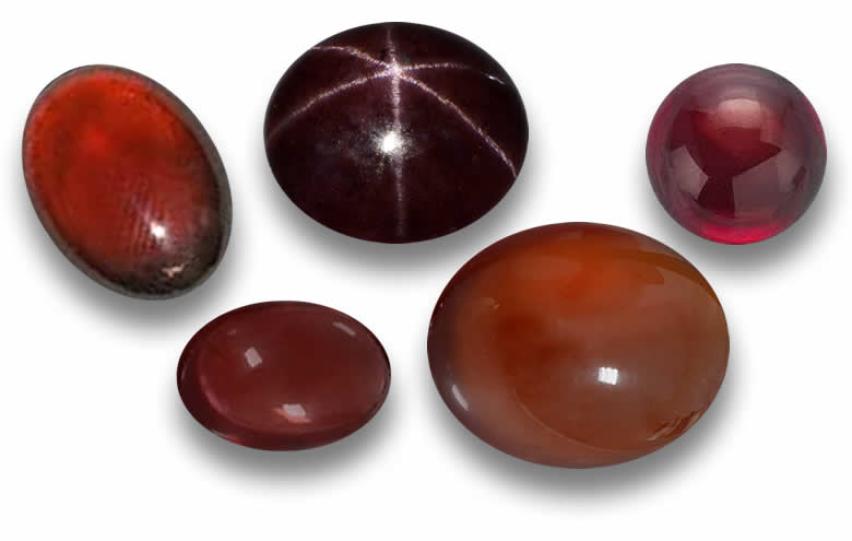 Red Garnet Cabochons: Round, Oval, Calibrated Cabochon Gemstones. Wholesale Red Garnet Cabochons