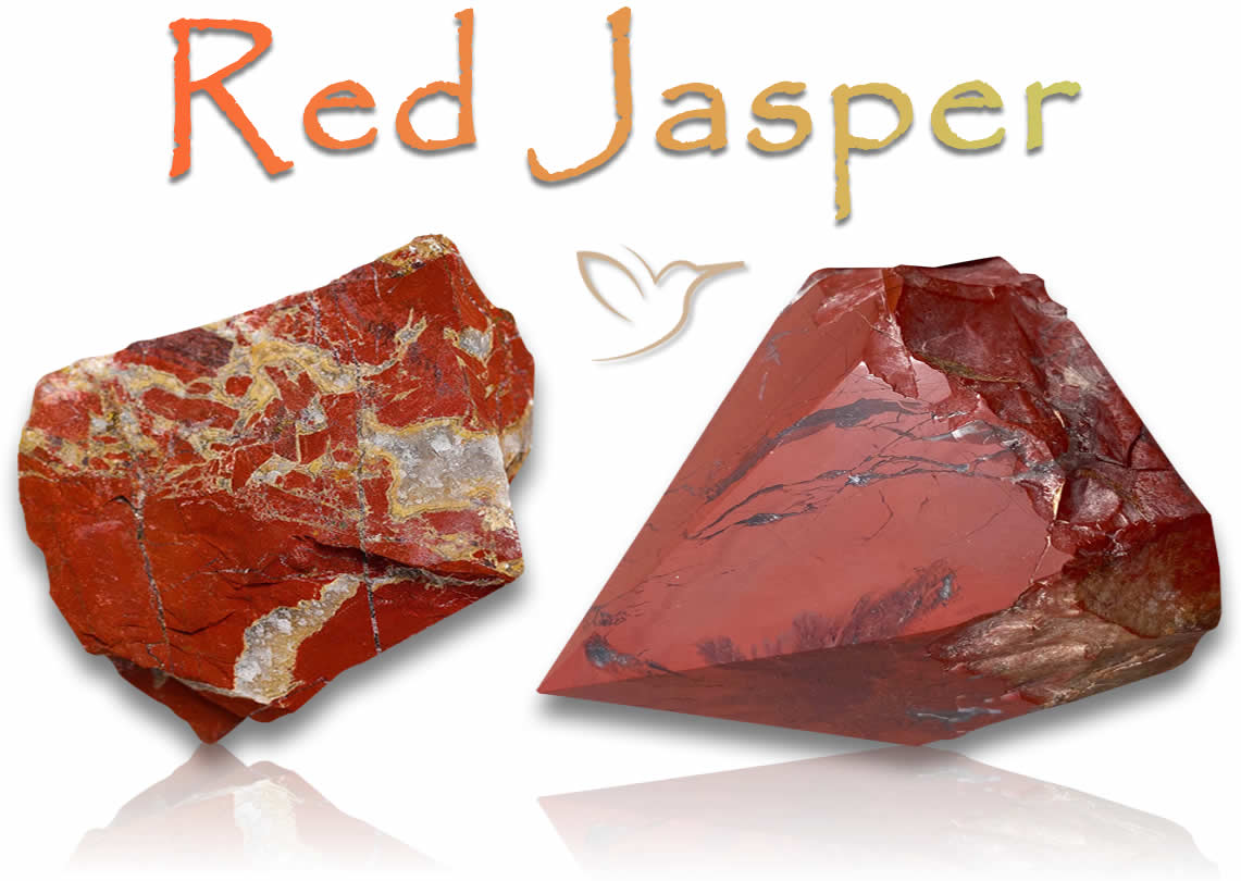 Rohe rote Jaspissteine